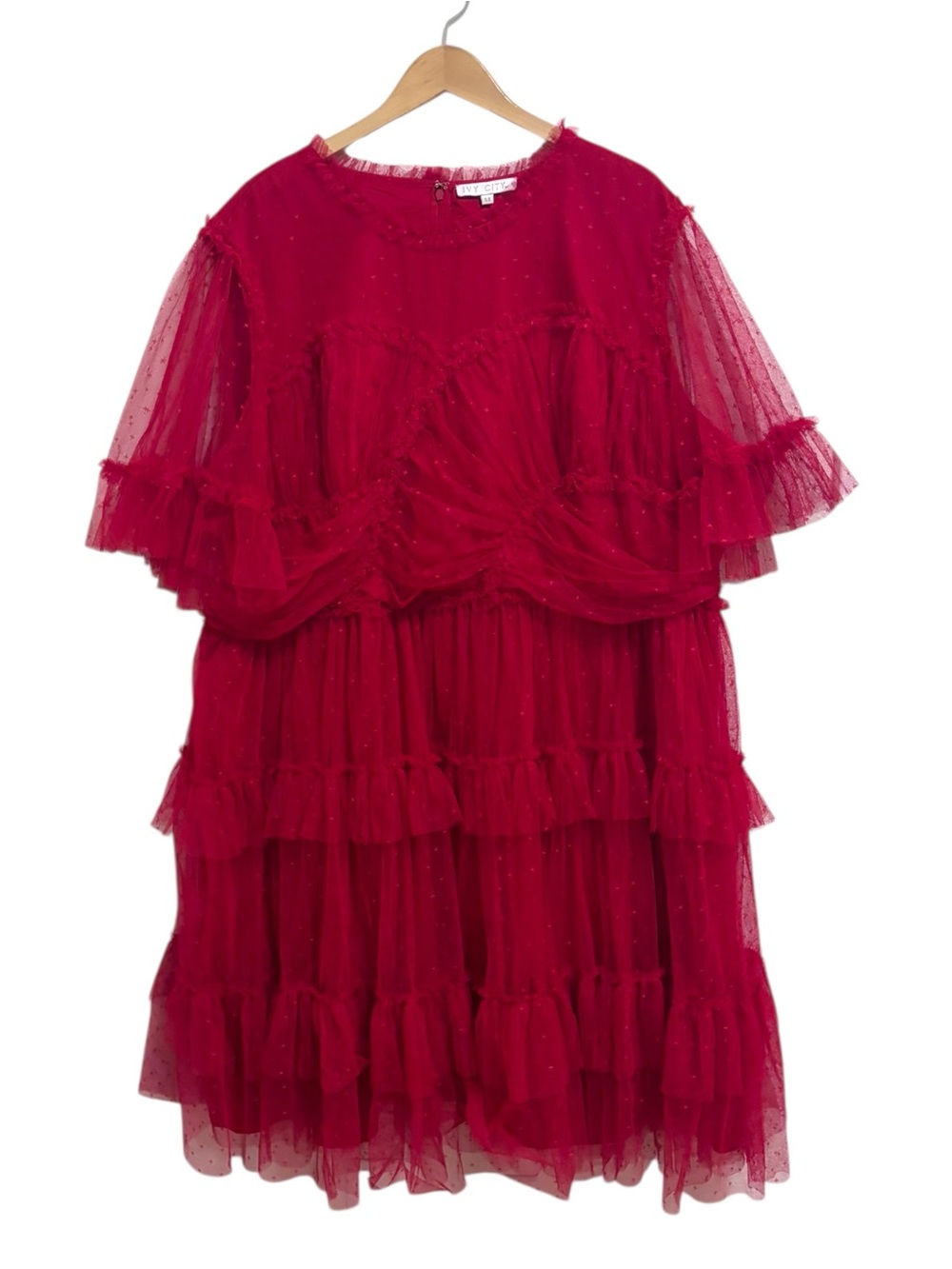 Ivy city co tulle ruffle dress